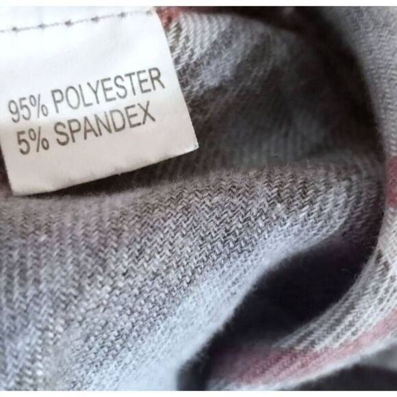 SHEIN GRAY, BLUE, & PINK PLAID FLANNEL SHIRT SZ.XS EUC. - Picture 7 of 7